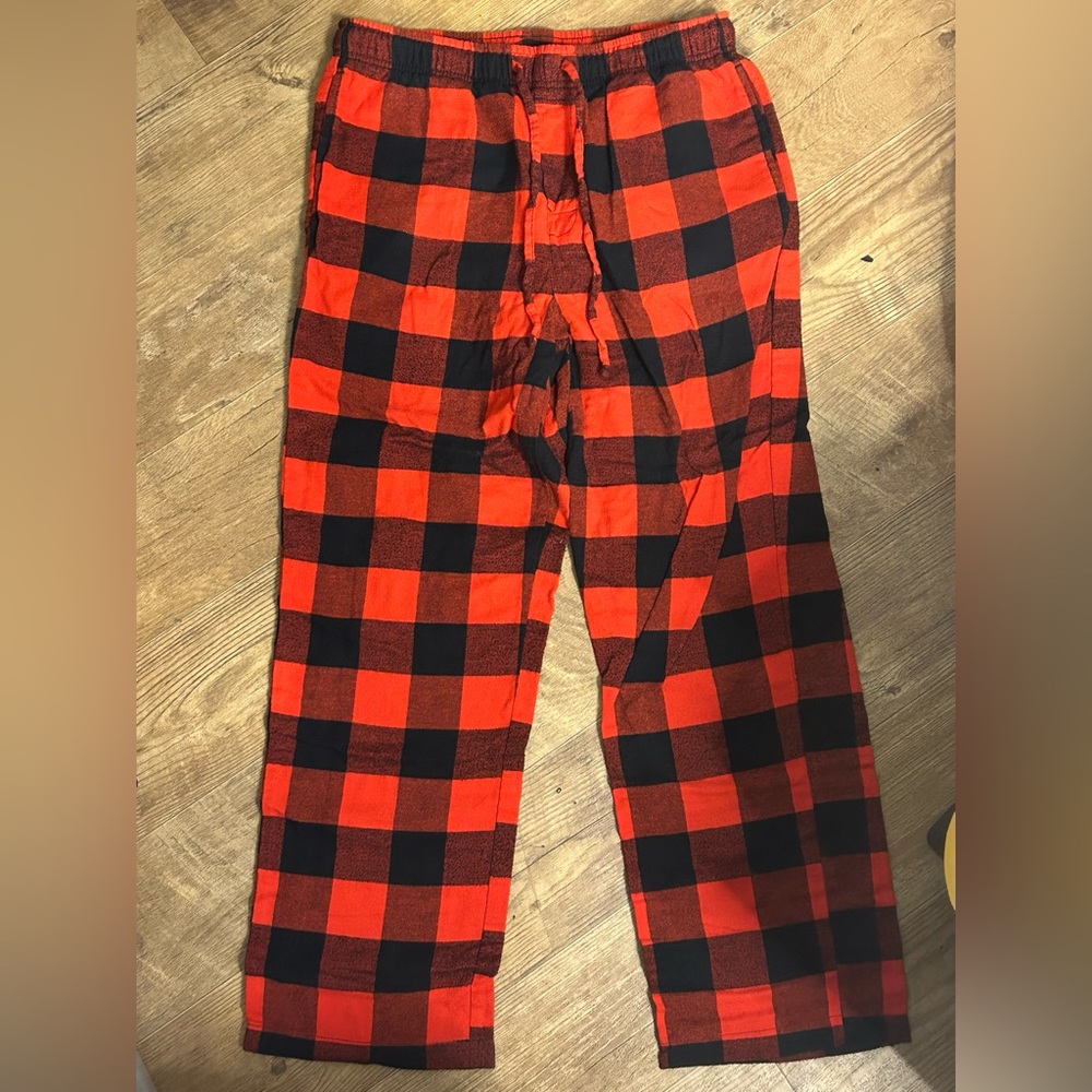 Red and black flannel pajama pants